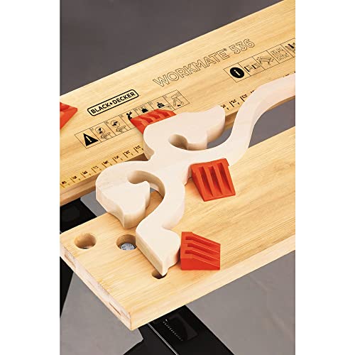 Black+Decker flexible Werkbank WM536 mit großer Arbeitsfläche / Höhenverstellbar und einfach handzuhaben / Bis 160 kg belastbar / Maße (Arbeitsfläche): 25,0 x 61,0 cm - 5