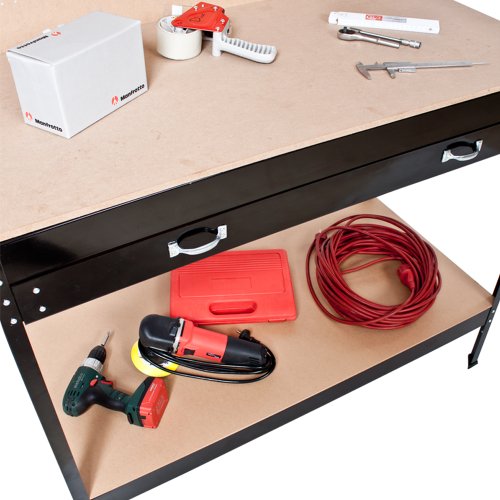TecTake Werkbank 120 x 60 x 156 cm aus Metall mit Werkzeugwand - 5