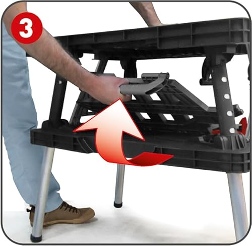 Keter 17182239  Werkzeugbank Master Pro Serie Folding Work Table,  Kunststoff, schwarz / gelb - 6