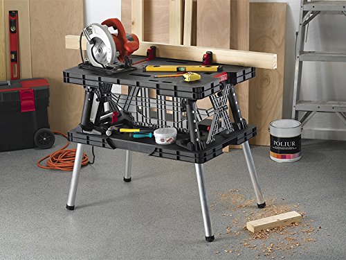 Keter 17182239  Werkzeugbank Master Pro Serie Folding Work Table,  Kunststoff, schwarz / gelb - 8