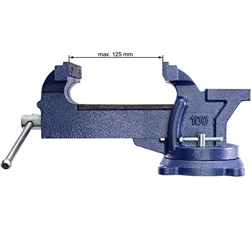 TecTake Schraubstock Amboss 360° drehbar mit Drehteller für Werkbank – diverse Größen – (Spannweite 125 mm | Nr. 401124) - 6