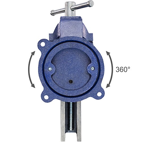 TecTake Schraubstock Amboss 360° drehbar mit Drehteller für Werkbank – diverse Größen – (Spannweite 125 mm | Nr. 401124) - 7