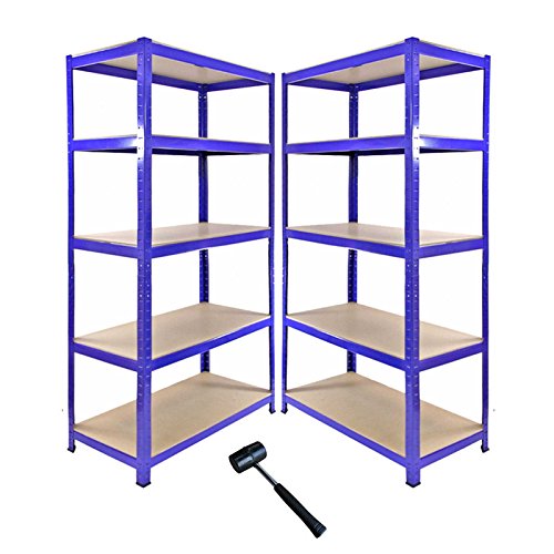 Monster Racking Sparangebot 1 x blaues T-Rax 90cm Eckregaleinheit Eckregal + 2 x blaue T-Rax 90cm Hochleistungsregale Schwerlastregal Lagerregal Garagenregal Stahlregal Industrieregal Werkstattregal S - 2
