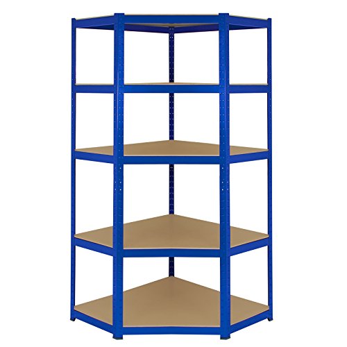 Monster Racking Sparangebot 1 x blaues T-Rax 90cm Eckregaleinheit Eckregal + 2 x blaue T-Rax 90cm Hochleistungsregale Schwerlastregal Lagerregal Garagenregal Stahlregal Industrieregal Werkstattregal S - 3