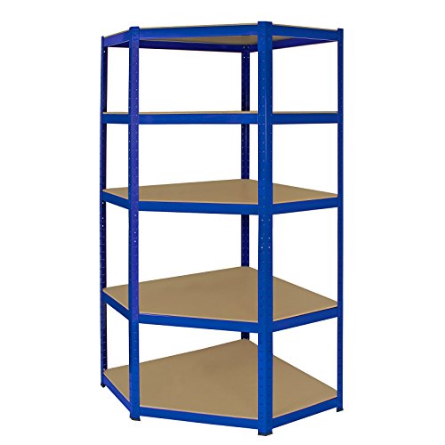 Monster Racking Sparangebot 1 x blaues T-Rax 90cm Eckregaleinheit Eckregal + 2 x blaue T-Rax 90cm Hochleistungsregale Schwerlastregal Lagerregal Garagenregal Stahlregal Industrieregal Werkstattregal S - 4