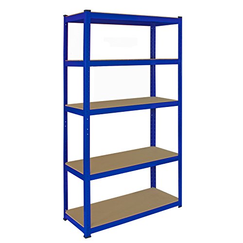 Monster Racking Sparangebot 1 x blaues T-Rax 90cm Eckregaleinheit Eckregal + 2 x blaue T-Rax 90cm Hochleistungsregale Schwerlastregal Lagerregal Garagenregal Stahlregal Industrieregal Werkstattregal S - 6