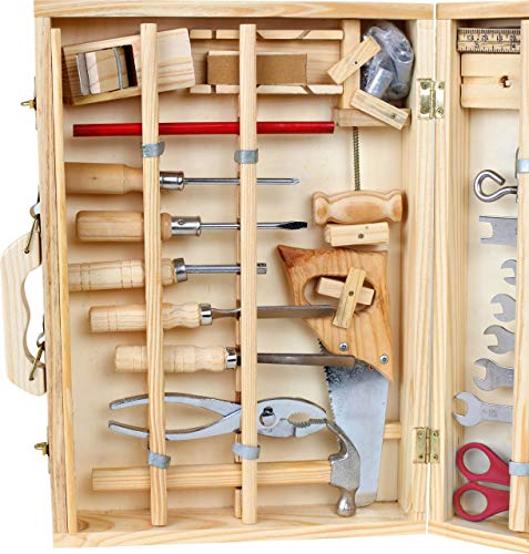 Werkzeugkoffer „Deluxe“ aus Holz, mit 48 Teilen für kleine Heimwerker ab 8 Jahren, das passende Werkzeug für die notwendige Reparatur - 3