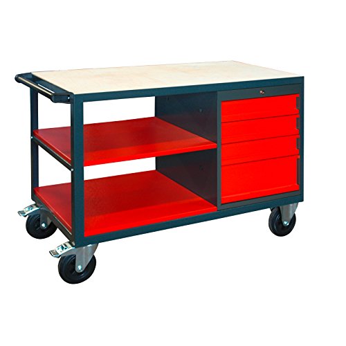 DEMA Werkbank mit Rollen / 4 Schubladen / Ablage - 7