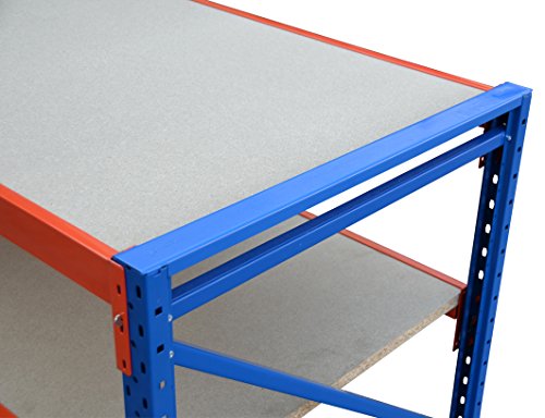 Werkbank fahrbar, Packtisch mit Holzboden verschiedene Breiten/Höhen/Tiefen/Ebenen (120/104/60cm (B/H/T), 2 Ebenen) - 5