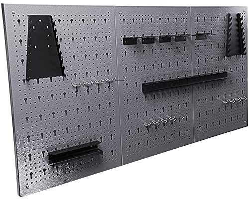 Ondis24 Werkstatteinrichung grau Werkbank Werkzeugschrank abschließbar Lochwand mit Haken 240 x 60 x 202 (H) cm - 3