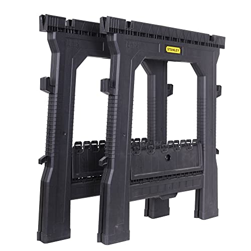Stanley Unterstellbock (paarweise, flach zusammenlegbar, fester Stand, Gummi-Füße, 450 kg Belastbarkeit) STST1-70713 - 2