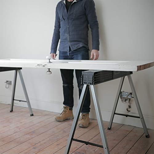 Stanley klappbares Unterstellbock Paar aus Metall 1-97-475 / Mit Kunststoffauflage & rutschfesten Gummifüßen / bis 340 kg Tragkraft / 101,7 x 12,5 x 75,8 cm - 10
