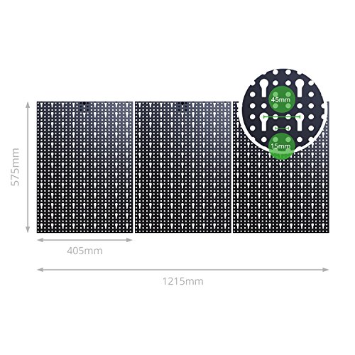 Panorama24 Dreiteilige Werkzeuglochwand aus Metall mit 17tlg. Hakenset, ca. 120 x 60 x 1,5 cm - 3