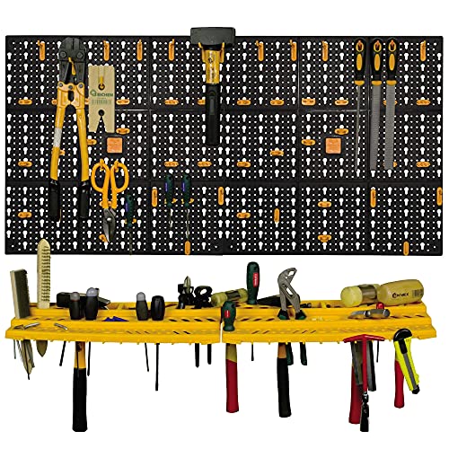 Werkzeug-Regal für Garagenwand, Aufbewahrungsset, Organizer, Ablagen inkl. 50 Haken - 4