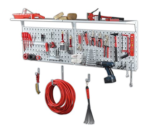 Element System ORGANIZER 3 Werkzeugwand aus Metall, 72-teilig inklusive Schrauben und Dübel, Lochwand weiß - 2