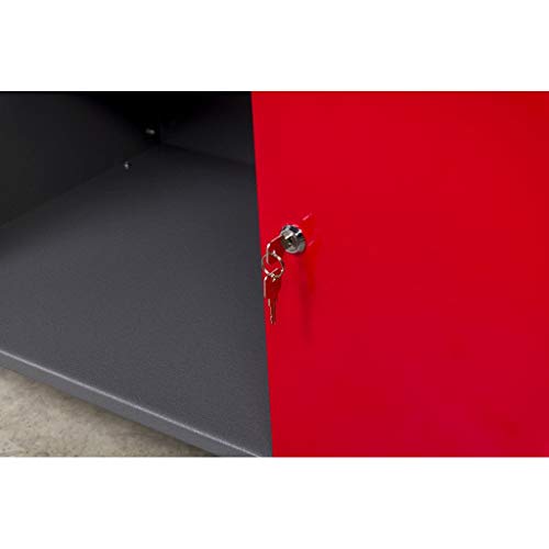 Werkbank aus Metall mit 30 mm Sperrholzplatte, robusten Oberflächen, verschließbaren Türen und Schublade, Maße B 1,20 x H 0,85 X T 0,60 m - 4