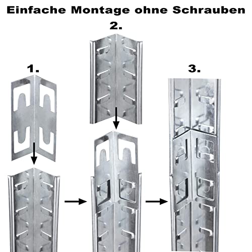 Doppelregal Steckregal Schwerlastregal Kellerregal 160 x 160 x 40cm - 5