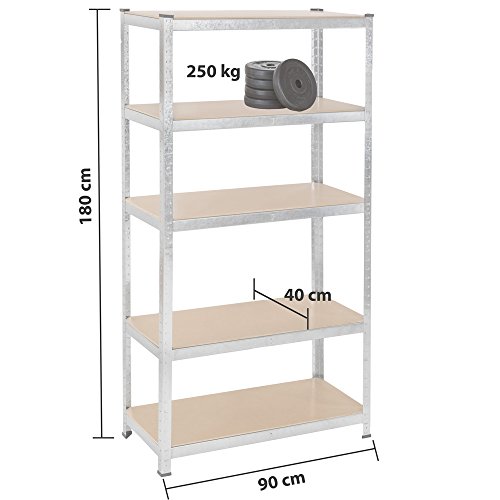 TecTake Werkstattregal Steckregal Lagerregal – diverse Größen – (900x400x1800mm | Nr. 401330) - 3