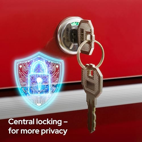 Arebos Werkstattwagen 5 Fächer/zentral abschließbar/Anti-Rutschbeschichtung/Räder mit Festellbremse/Massives Metall/rot, blau oder schwarz (rot) - 8