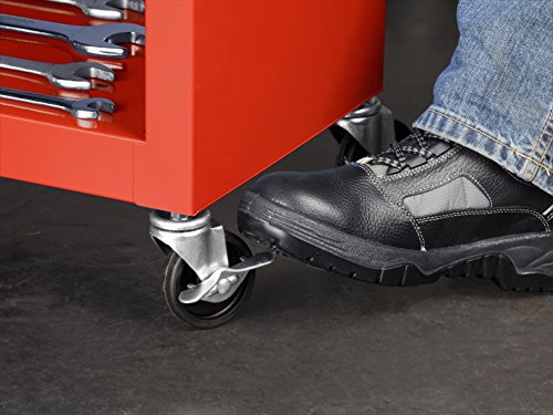 Meister Werkstattwagen M-1, ohne Werkzeug – Räder mit Feststellbremse  – 4 Schubladen & Maschinen-Ablagefach / Mobiler Werkzeugwagen leer / Rollwagen / 8986100 - 6