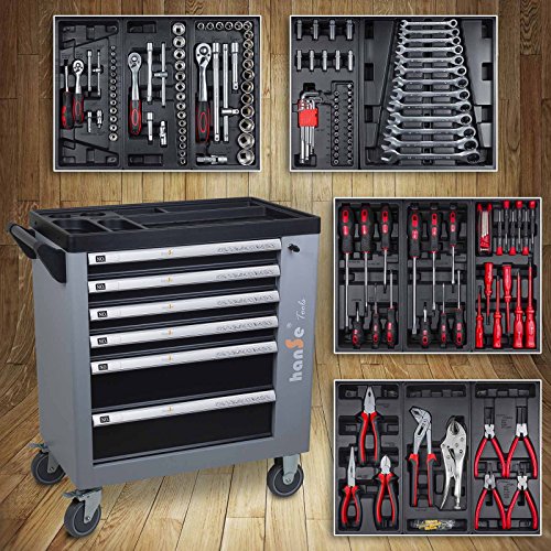 hanSe® Werkstattwagen gefüllt 245-teilig Werkzeug Werkstatt - 9