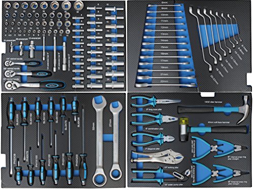 DeTec. Werkstattwagen blue Edition inkl. Werkzeug + GRATIS COB Akku - 7
