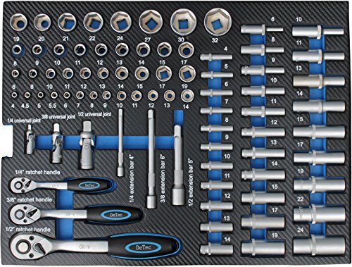 DeTec. Werkstattwagen blue Edition inkl. Werkzeug + GRATIS COB Akku - 8