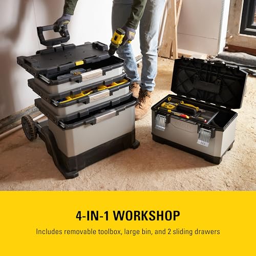 Stanley FatMax Rollende Werkstatt aus Metall-Kunststoff 1-95-622 – Werkzeugwagen leer – Vielseitige Werkzeugbox für Kleinteile und große Werkzeuge - 2