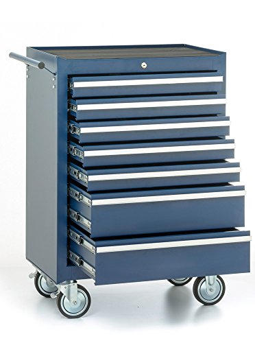 Werkstattwagen, 7 Schubladen, blau, gefüllt mit 15 Werkzeugsätzen - 4